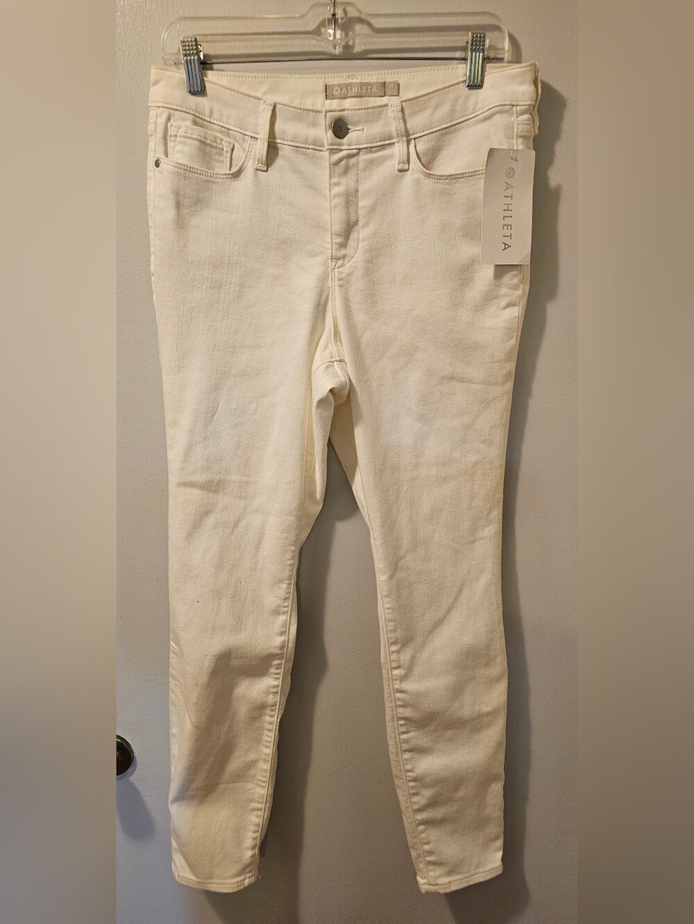 Athleta Scupltek Skinny Jeans White Women's Size 10 NWT